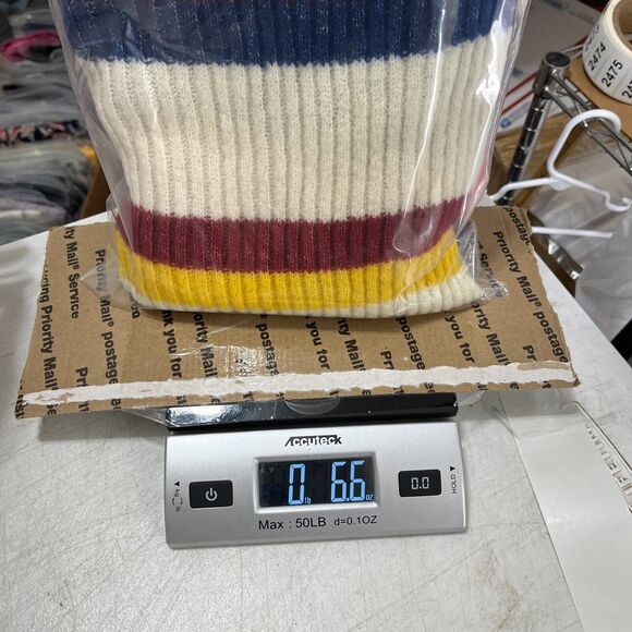 Anthropologie Scarf Womens Infinity Striped Sleeping On Snow Sweater Wide - Picture 8 of 8